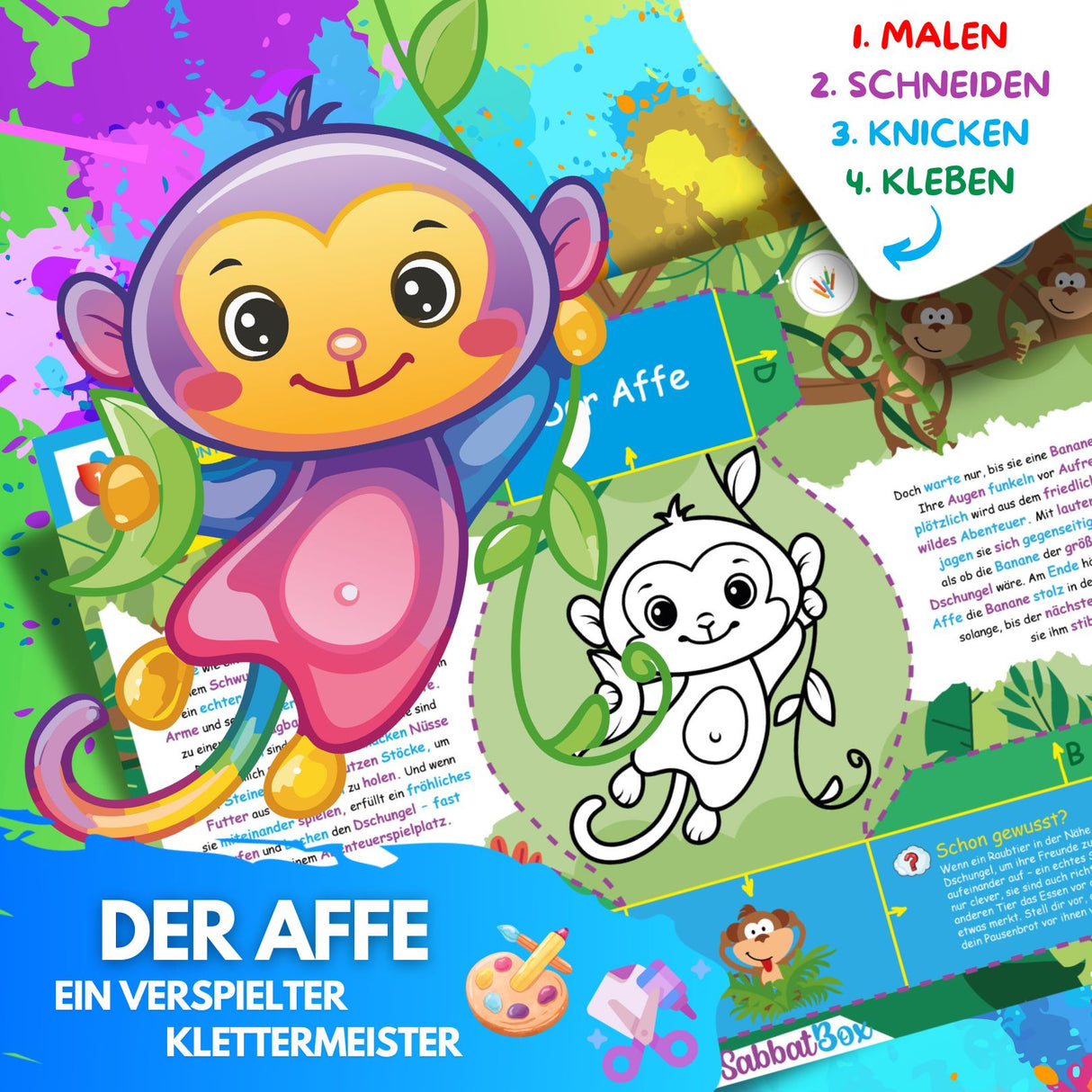 BUNTE TIERWELT - DAS XXL MAL UND BASTELSET FÜR KLEINE FORSCHER AUF KREATIVER TIER EXPEDITION