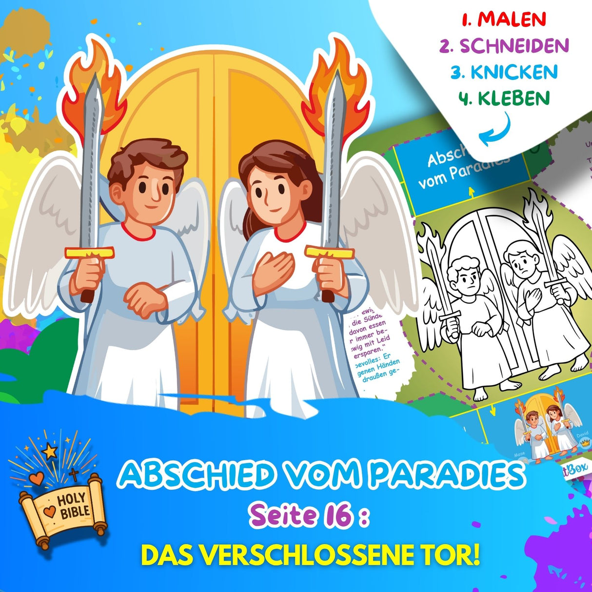 BUNTE BIBELWELT – TEIL 2: DER SÜNDENFALL | AUSMALEN, BASTELN, LERNEN & SPIELEN | ZUM AUSDRUCKEN