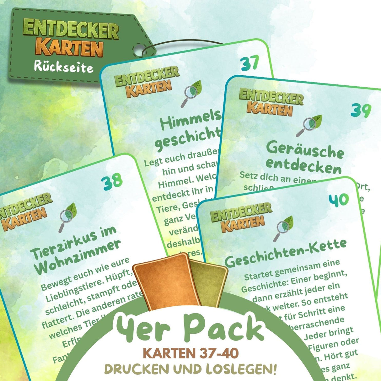 ENTDECKERKARTEN NR. 37-40 | ZUM AUSDRUCKEN | 4er PACK