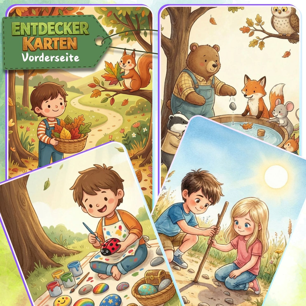 ENTDECKERKARTEN NR. 9-12 | ZUM AUSDRUCKEN | 4er PACK