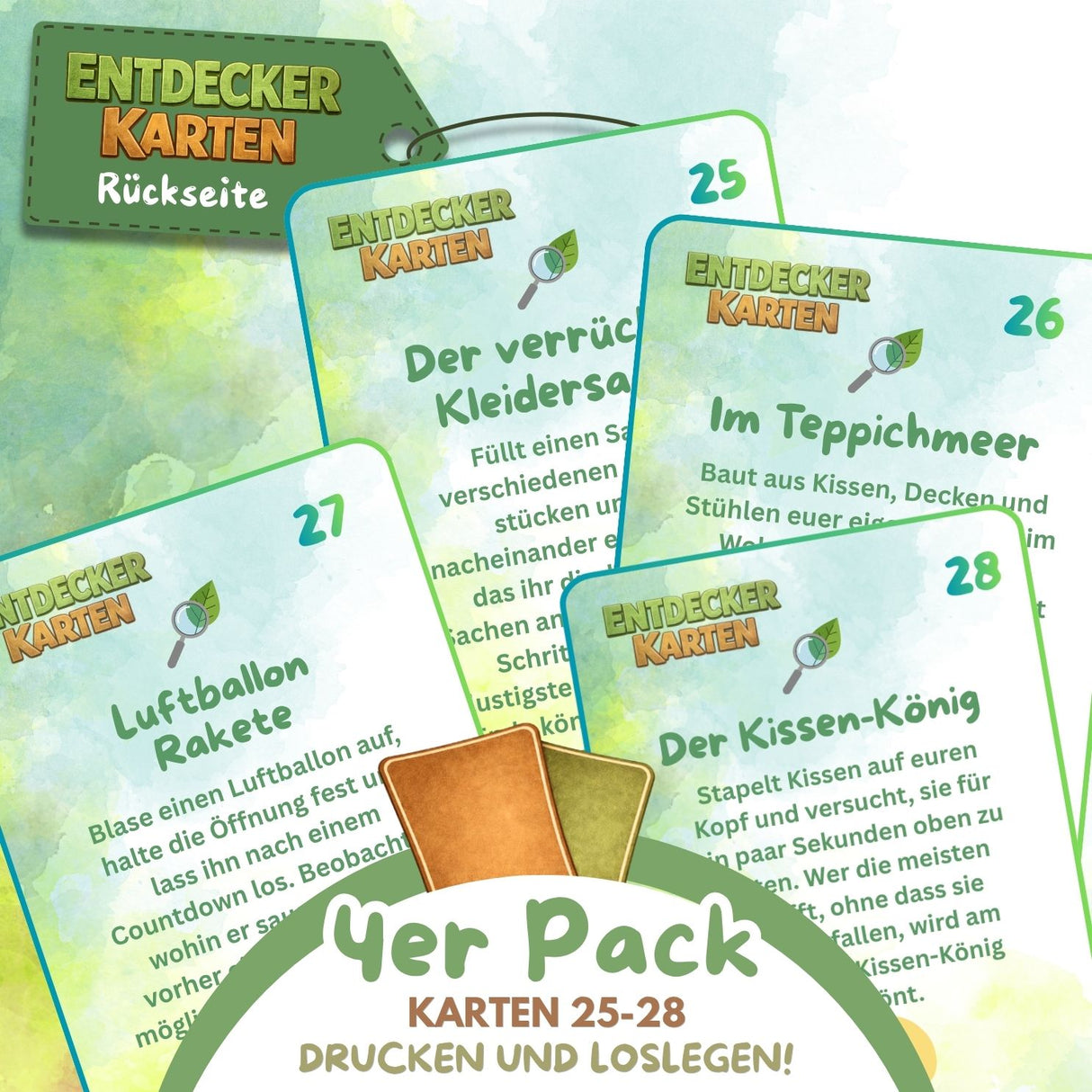 ENTDECKERKARTEN NR. 25-28 | ZUM AUSDRUCKEN | 4er PACK