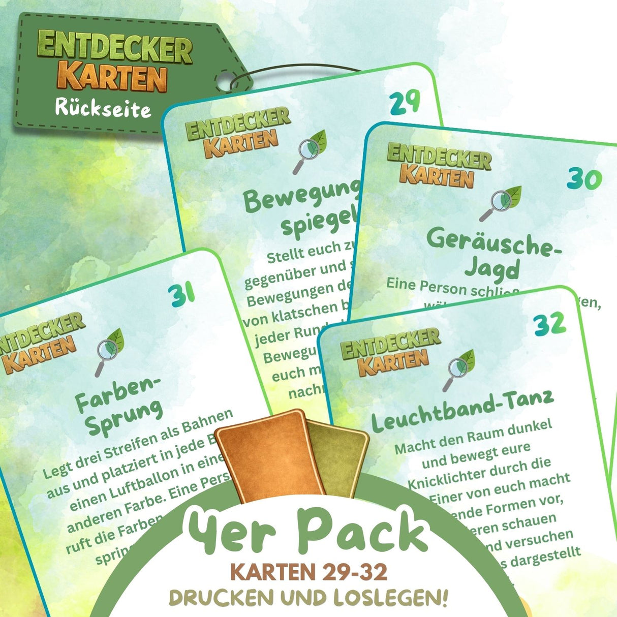 ENTDECKERKARTEN NR. 29-32 | ZUM AUSDRUCKEN | 4er PACK