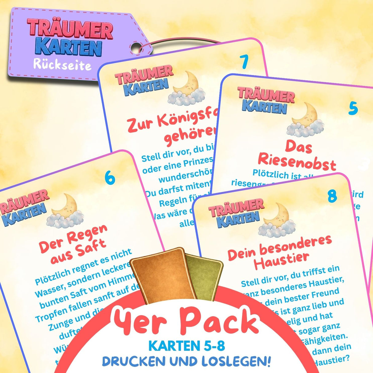 TRÄUMERKARTEN NR. 5-8 | ZUM AUSDRUCKEN | 4er PACK