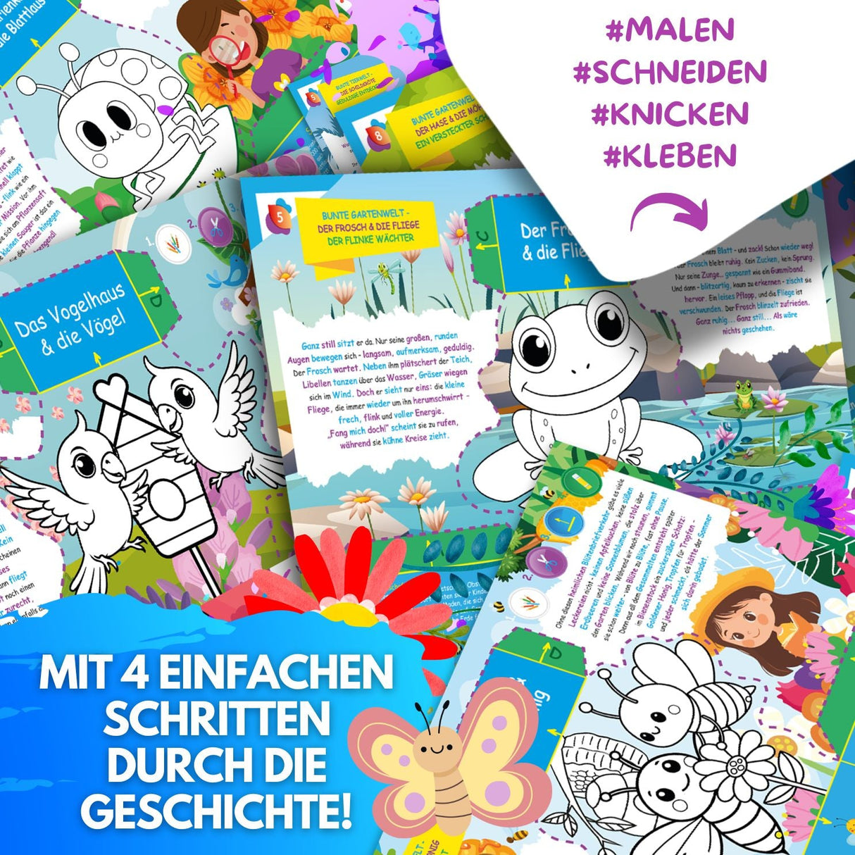 BUNTE GARTENWELT - DAS XXL MAL UND BASTELSET FÜR KLEINE FORSCHER AUF KREATIVER GARTEN EXPEDITION - Sabbatbox
