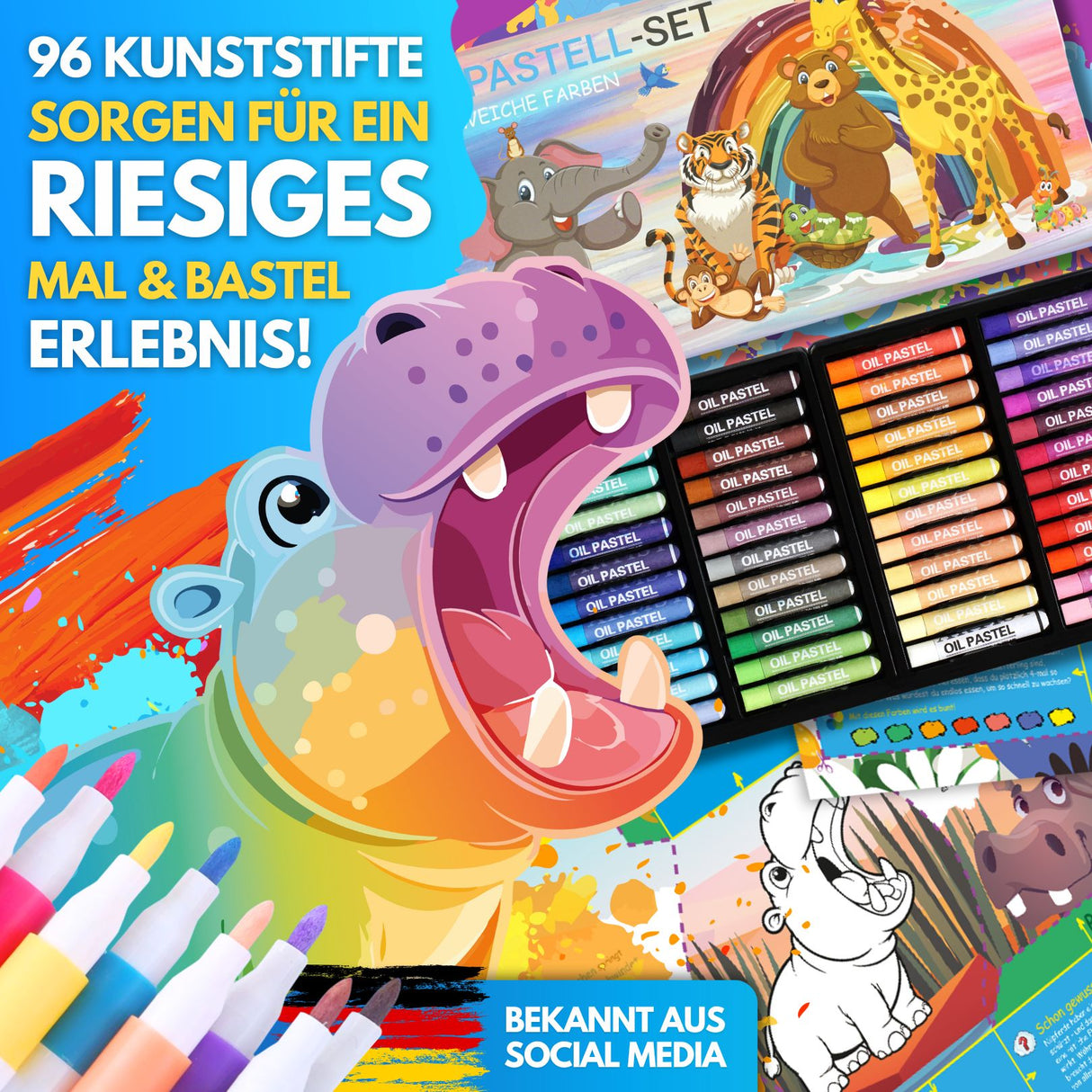 BUNTE TIERWELT - DAS XXL MAL UND BASTELSET FÜR KLEINE FORSCHER AUF KREATIVER TIER EXPEDITION - Sabbatbox