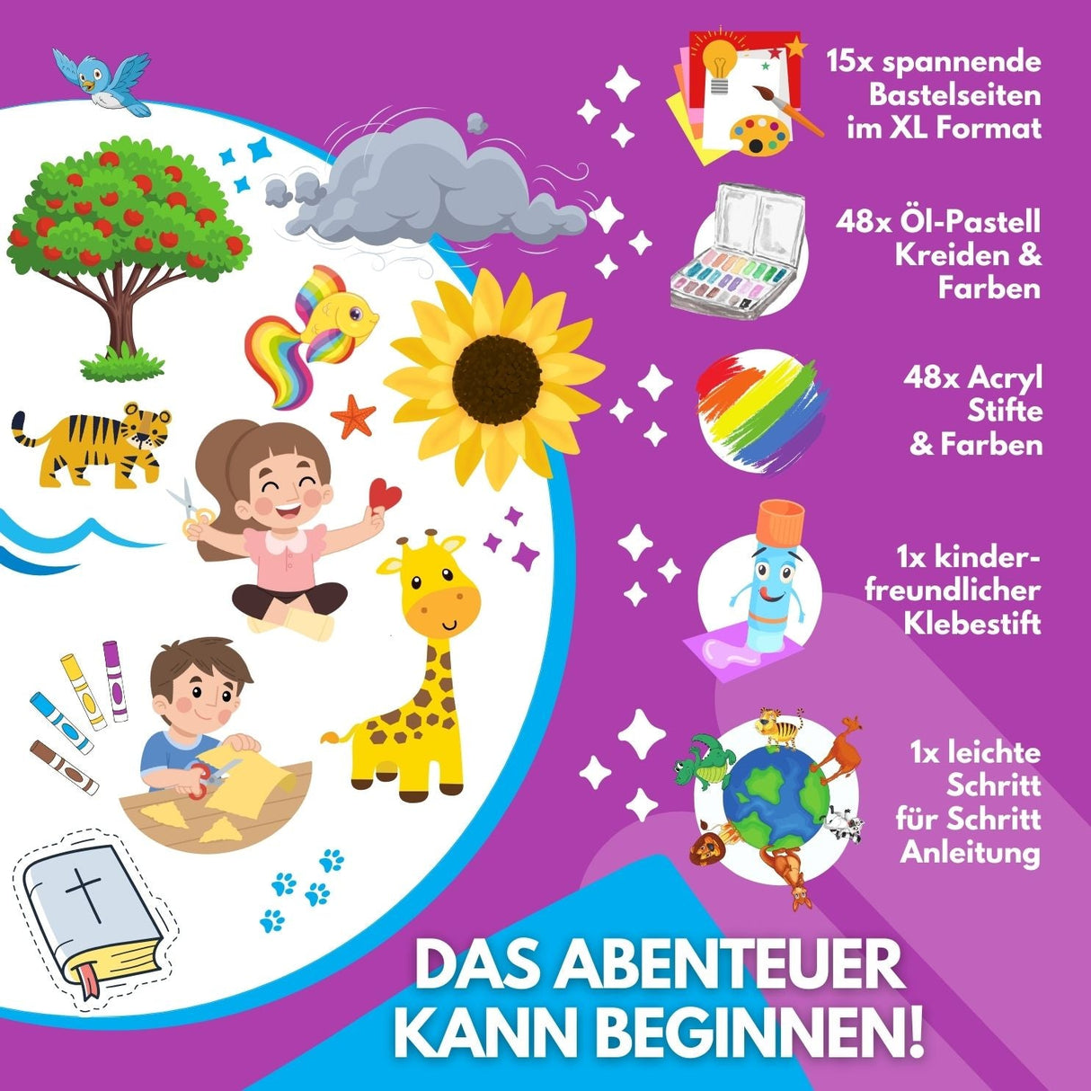 DIE SCHÖPFUNG - DAS XXL MAL UND BASTELSET FÜR KLEINE ENTDECKER DER BIBEL - Sabbatbox