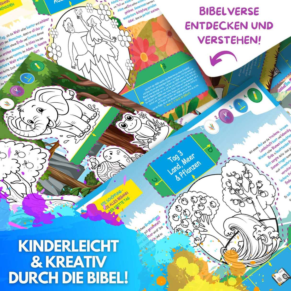 DIE SCHÖPFUNG - DAS XXL MAL UND BASTELSET FÜR KLEINE ENTDECKER DER BIBEL - Sabbatbox