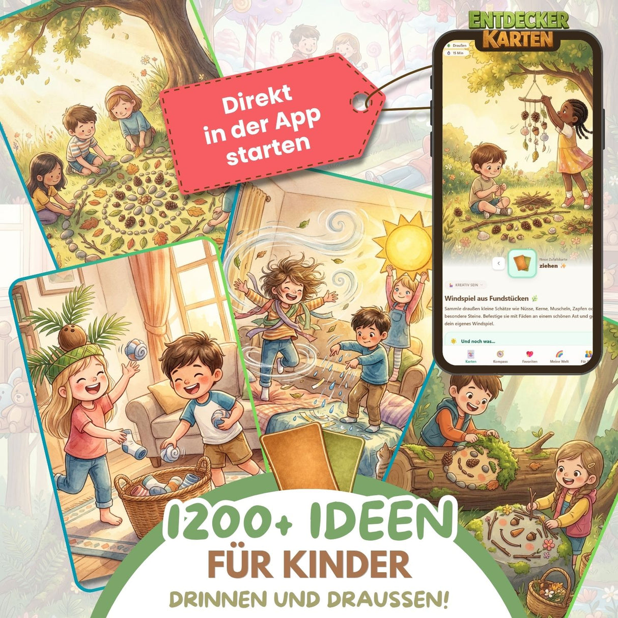 1200+ Entdeckerkarten – Sofort umsetzbare Ideen für Kinder, drinnen & draußen