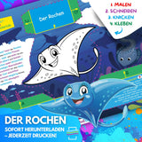 10 KREATIVE MEERESTIERGESCHICHTEN ZUM AUSMALEN, BASTELN & SPIELEN | KOMPLETTPAKET MEERESWELT ZUM AUSDRUCKEN - Sabbatbox