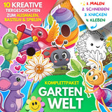 10 KREATIVE TIERGESCHICHTEN ZUM AUSMALEN, BASTELN & SPIELEN | KOMPLETTPAKET GARTENWELT ZUM AUSDRUCKEN - Sabbatbox