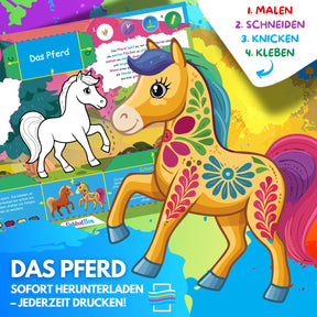 15 KREATIVE TIERGESCHICHTEN ZUM AUSMALEN, BASTELN & SPIELEN | KOMPLETTPAKET TIERWELT ZUM AUSDRUCKEN - Sabbatbox