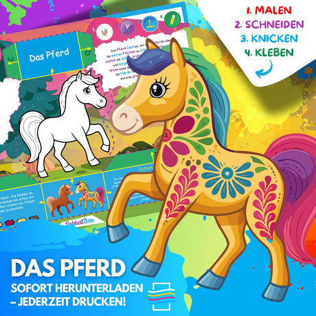 15 KREATIVE TIERGESCHICHTEN ZUM AUSMALEN, BASTELN & SPIELEN | KOMPLETTPAKET TIERWELT ZUM AUSDRUCKEN - Sabbatbox