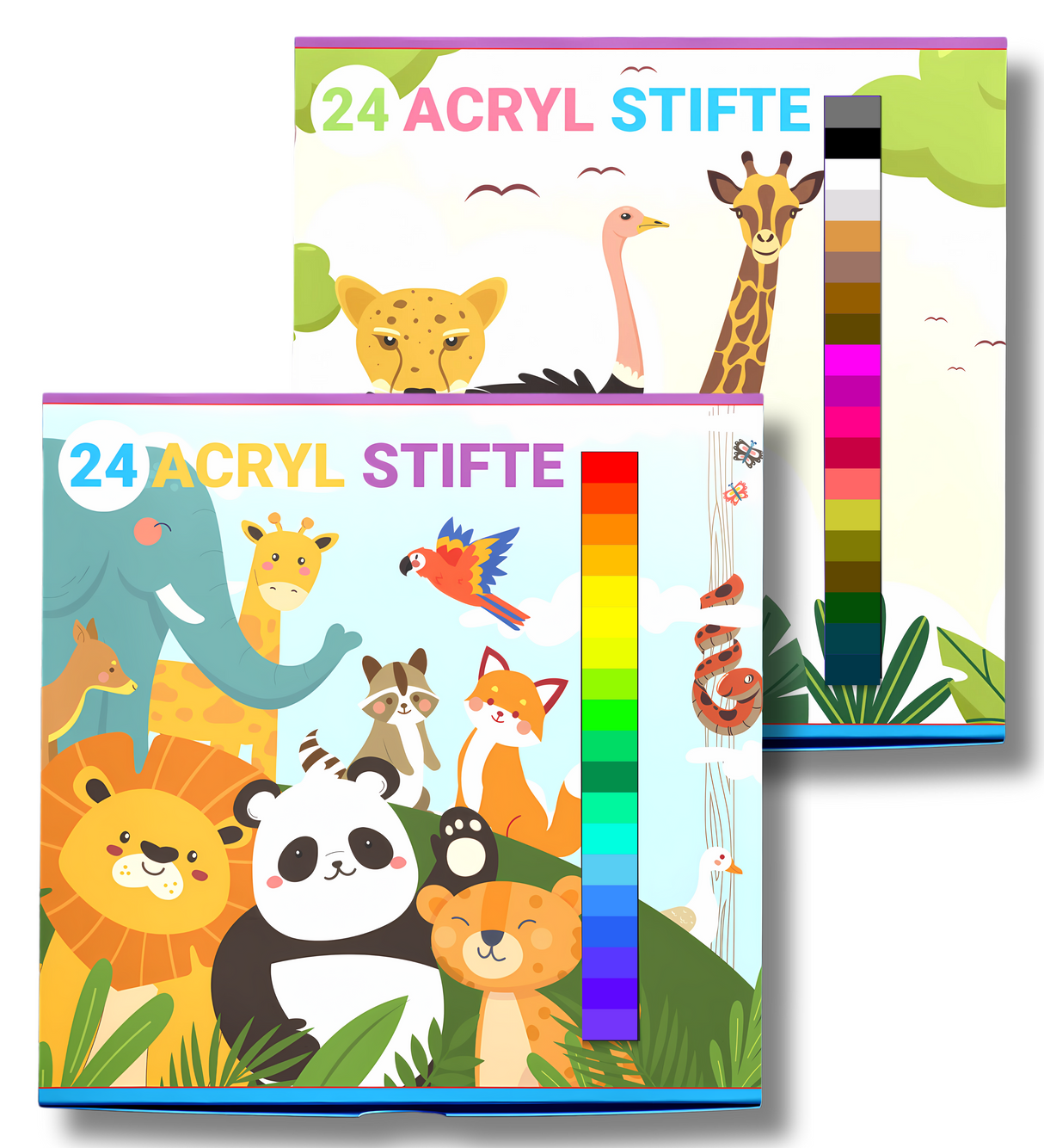 Strahlende Acrylstifte - 48 Farben für kleine Künstler