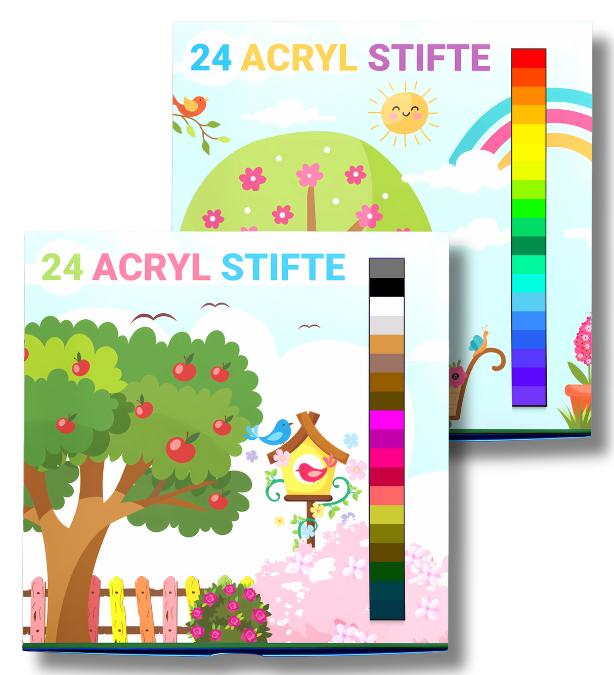 Strahlende Acrylstifte - 48 Farben für kleine Künstler