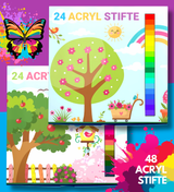 Strahlende Acrylstifte - 48 Farben für kleine Künstler