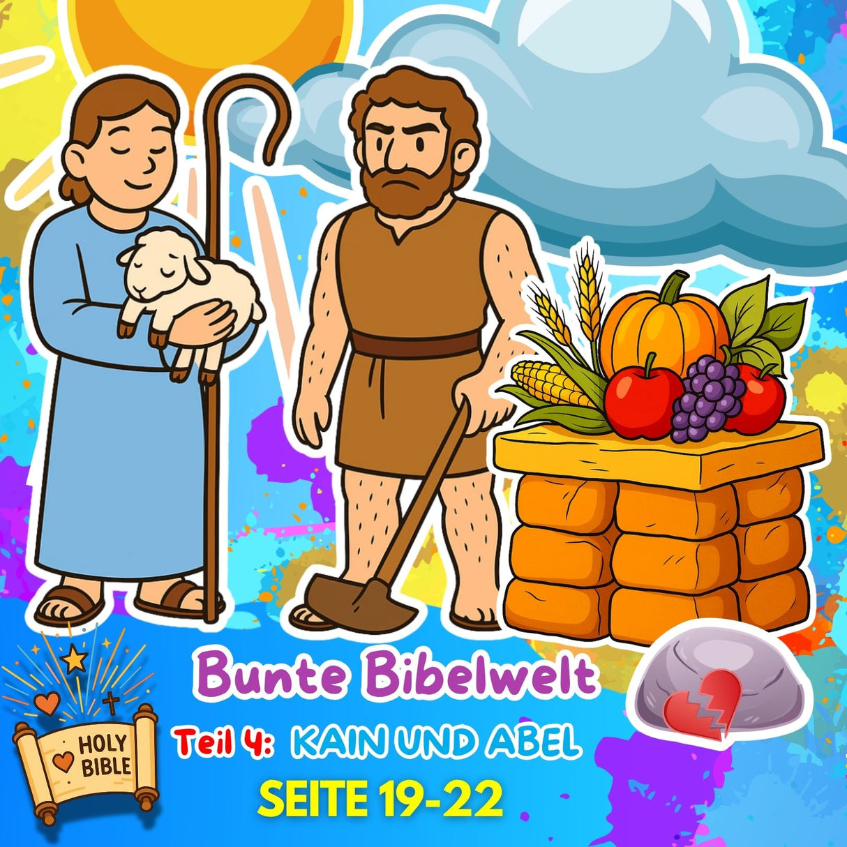 BUNTE BIBELWELT – TEIL 4: KAIN & ABEL | AUSMALEN, BASTELN, LERNEN & SPIELEN | ZUM AUSDRUCKEN