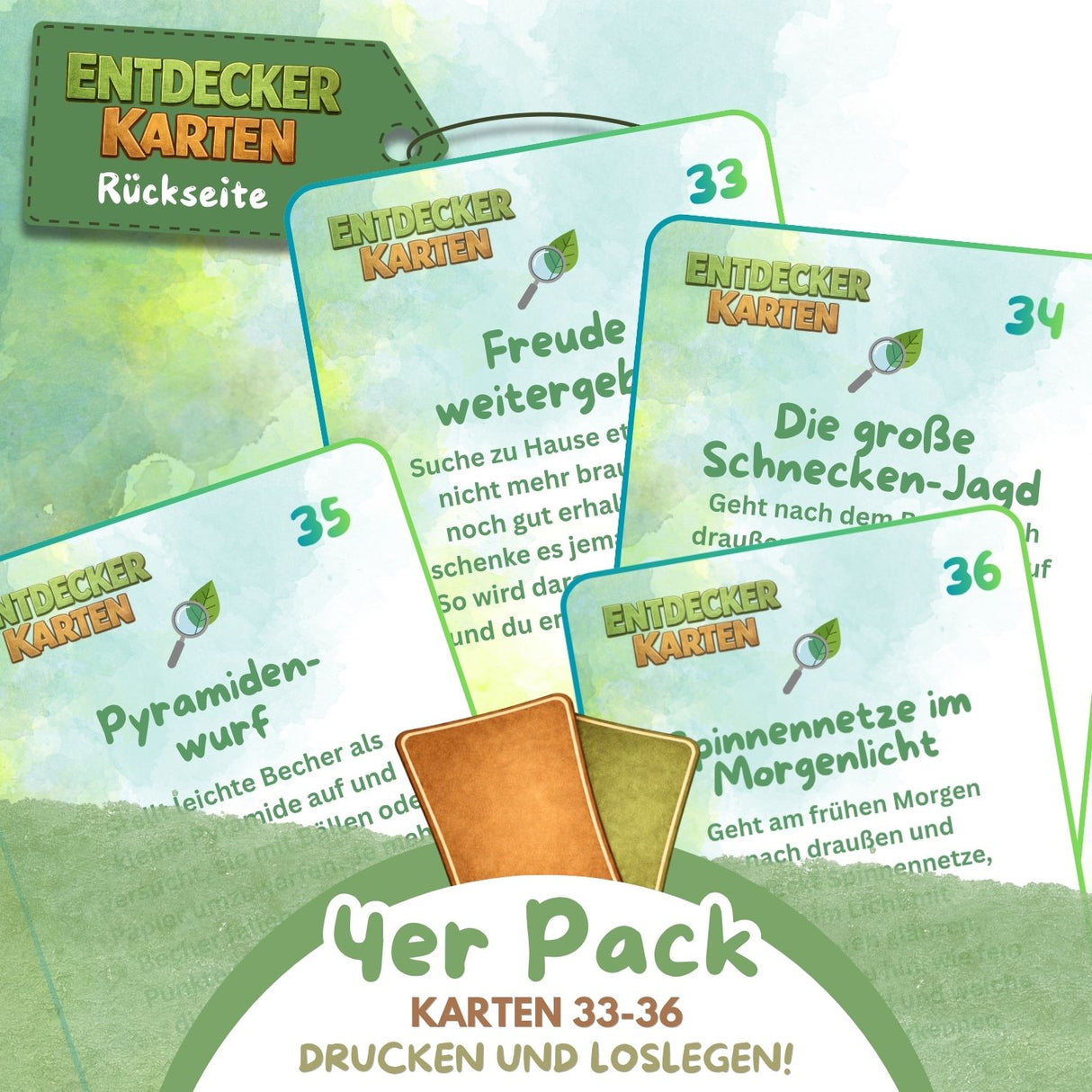 ENTDECKERKARTEN NR. 33-36 | ZUM AUSDRUCKEN | 4er PACK