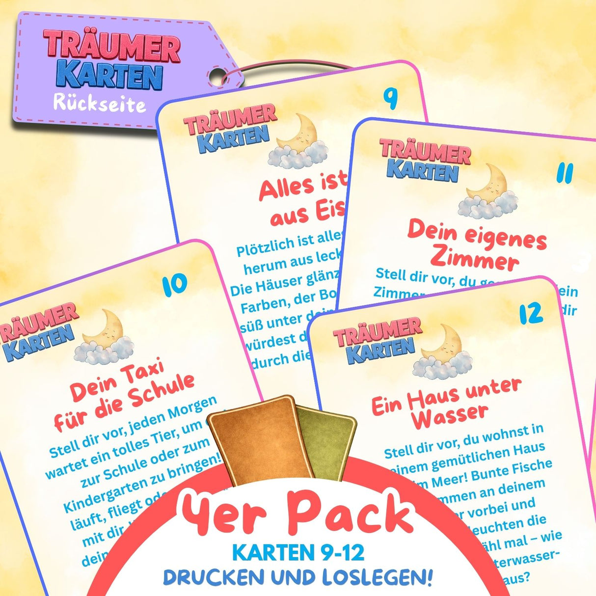 TRÄUMERKARTEN NR. 9-12 | ZUM AUSDRUCKEN | 4er PACK