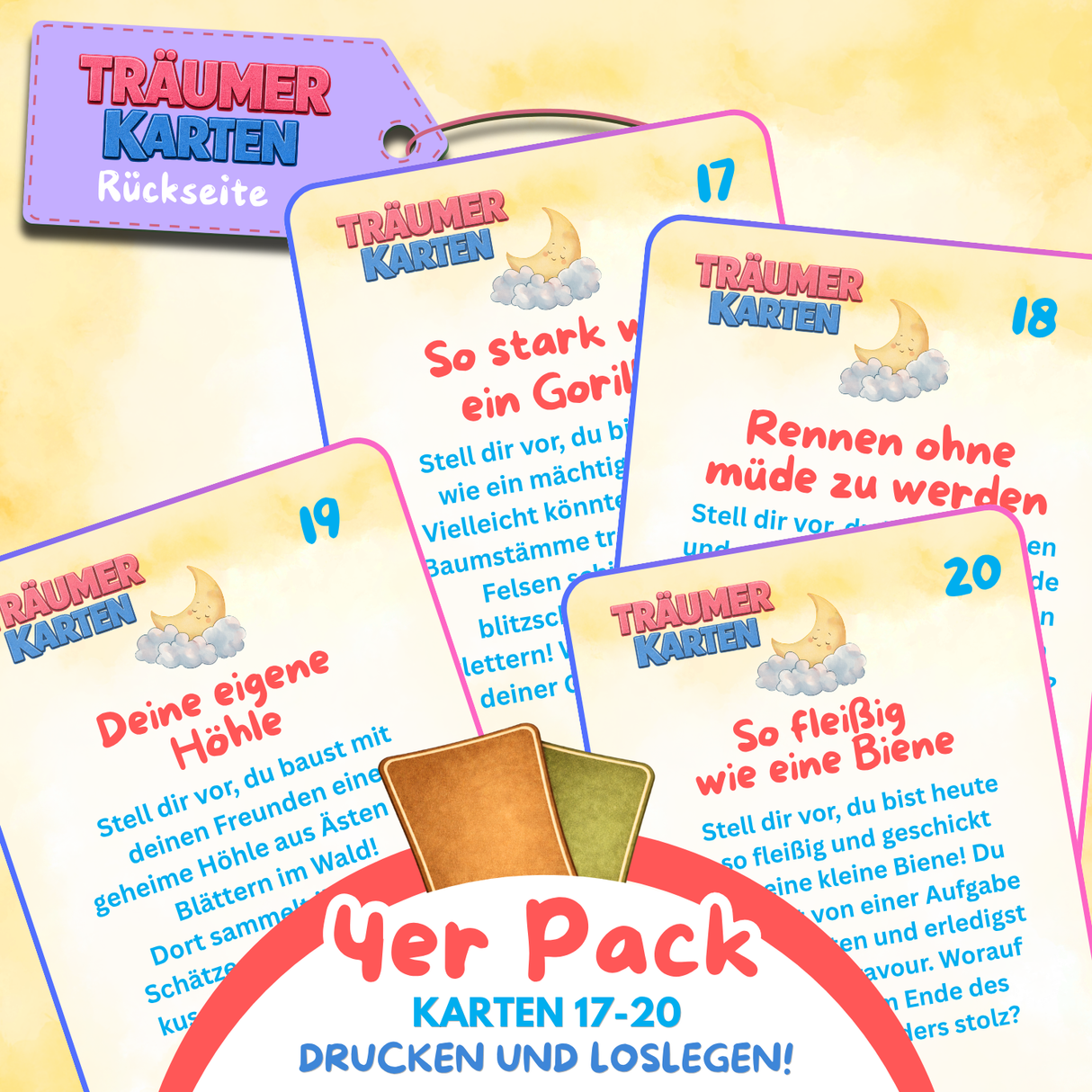 TRÄUMERKARTEN NR. 17-20 | ZUM AUSDRUCKEN | 4er PACK