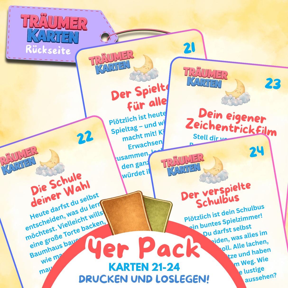 TRÄUMERKARTEN NR. 21-24 | ZUM AUSDRUCKEN | 4er PACK