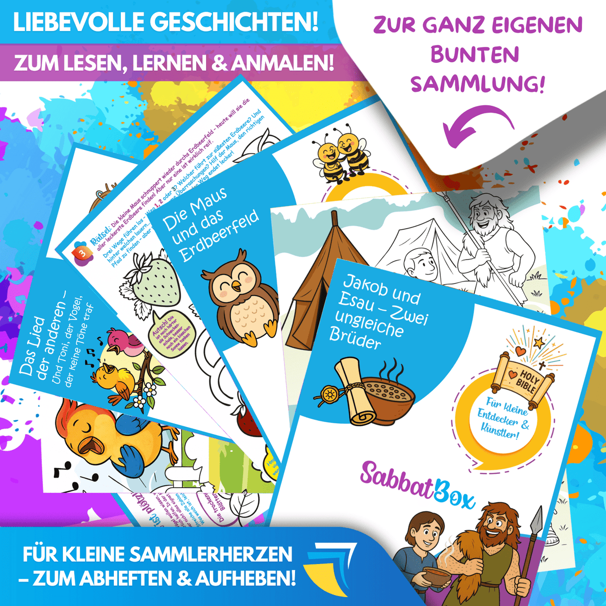 AUSMALGESCHICHTE – DAS LIED DER ANDEREN – UND TONI, DER VOGEL, DER KEINE TÖNE TRAF – ZUM AUSDRUCKEN - Sabbatbox