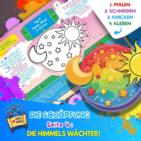 BUNTE BIBELWELT – TEIL 1: DIE SCHÖPFUNG | ZUM AUSMALEN, BASTELN, LERNEN & SPIELEN | EINFACH HERUNTERLADEN & AUSDRUCKEN - Sabbatbox