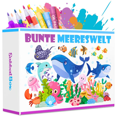 BUNTE MEERESWELT - DAS XXL MAL UND BASTELSET FÜR KLEINE FORSCHER AUF KREATIVER MEERES EXPEDITION - Sabbatbox