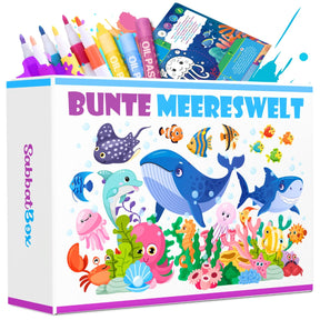 BUNTE MEERESWELT - DAS XXL MAL UND BASTELSET FÜR KLEINE FORSCHER AUF KREATIVER MEERES EXPEDITION - Sabbatbox