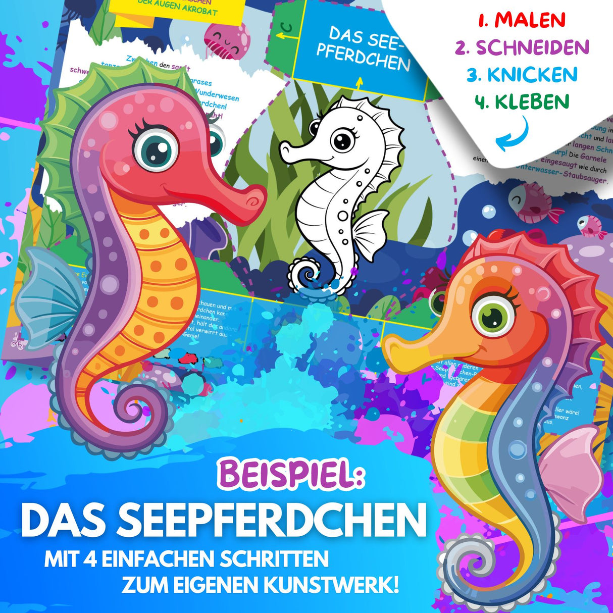 BUNTE MEERESWELT - DAS XXL MAL UND BASTELSET FÜR KLEINE FORSCHER AUF KREATIVER MEERES EXPEDITION - Sabbatbox