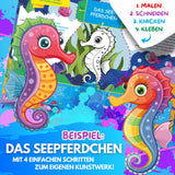 BUNTE MEERESWELT - DAS XXL MAL UND BASTELSET FÜR KLEINE FORSCHER AUF KREATIVER MEERES EXPEDITION - Sabbatbox