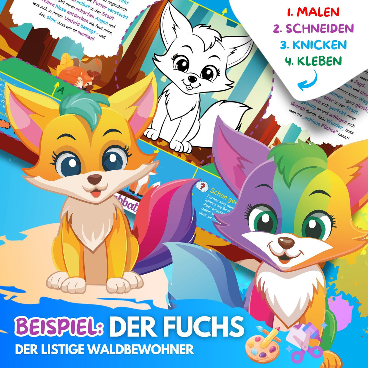 BUNTE TIERWELT - DAS XXL MAL UND BASTELSET FÜR KLEINE FORSCHER AUF KREATIVER TIER EXPEDITION - Sabbatbox