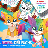 BUNTE TIERWELT - DAS XXL MAL UND BASTELSET FÜR KLEINE FORSCHER AUF KREATIVER TIER EXPEDITION - Sabbatbox