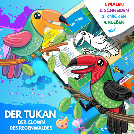 BUNTE TIERWELT - DAS XXL MAL UND BASTELSET FÜR KLEINE FORSCHER AUF KREATIVER TIER EXPEDITION - Sabbatbox