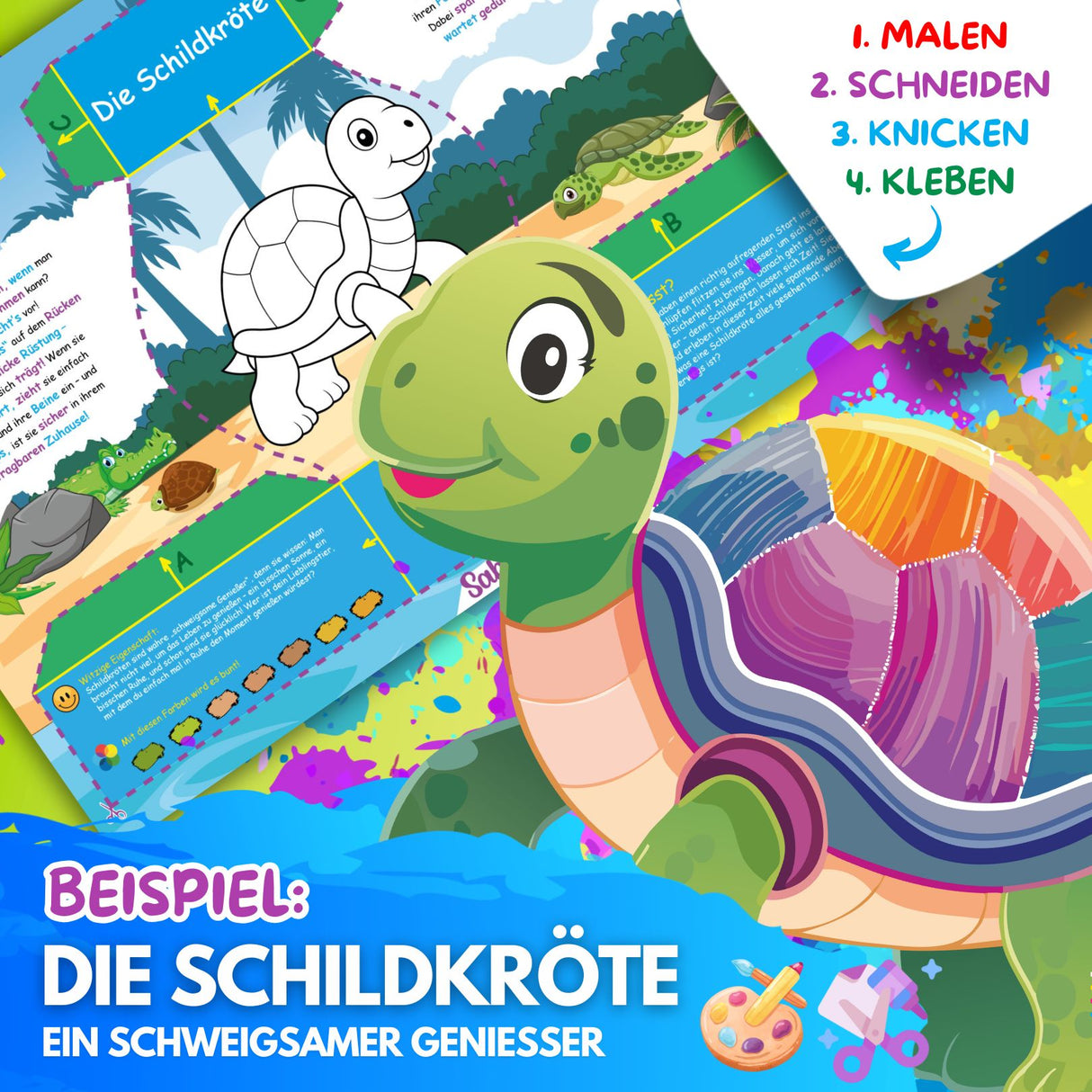 BUNTE TIERWELT - DAS XXL MAL UND BASTELSET FÜR KLEINE FORSCHER AUF KREATIVER TIER EXPEDITION - Sabbatbox