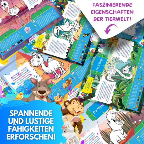 BUNTE TIERWELT - DAS XXL MAL UND BASTELSET FÜR KLEINE FORSCHER AUF KREATIVER TIER EXPEDITION - Sabbatbox