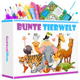 BUNTE TIERWELT - DAS XXL MAL UND BASTELSET FÜR KLEINE FORSCHER AUF KREATIVER TIER EXPEDITION - Sabbatbox
