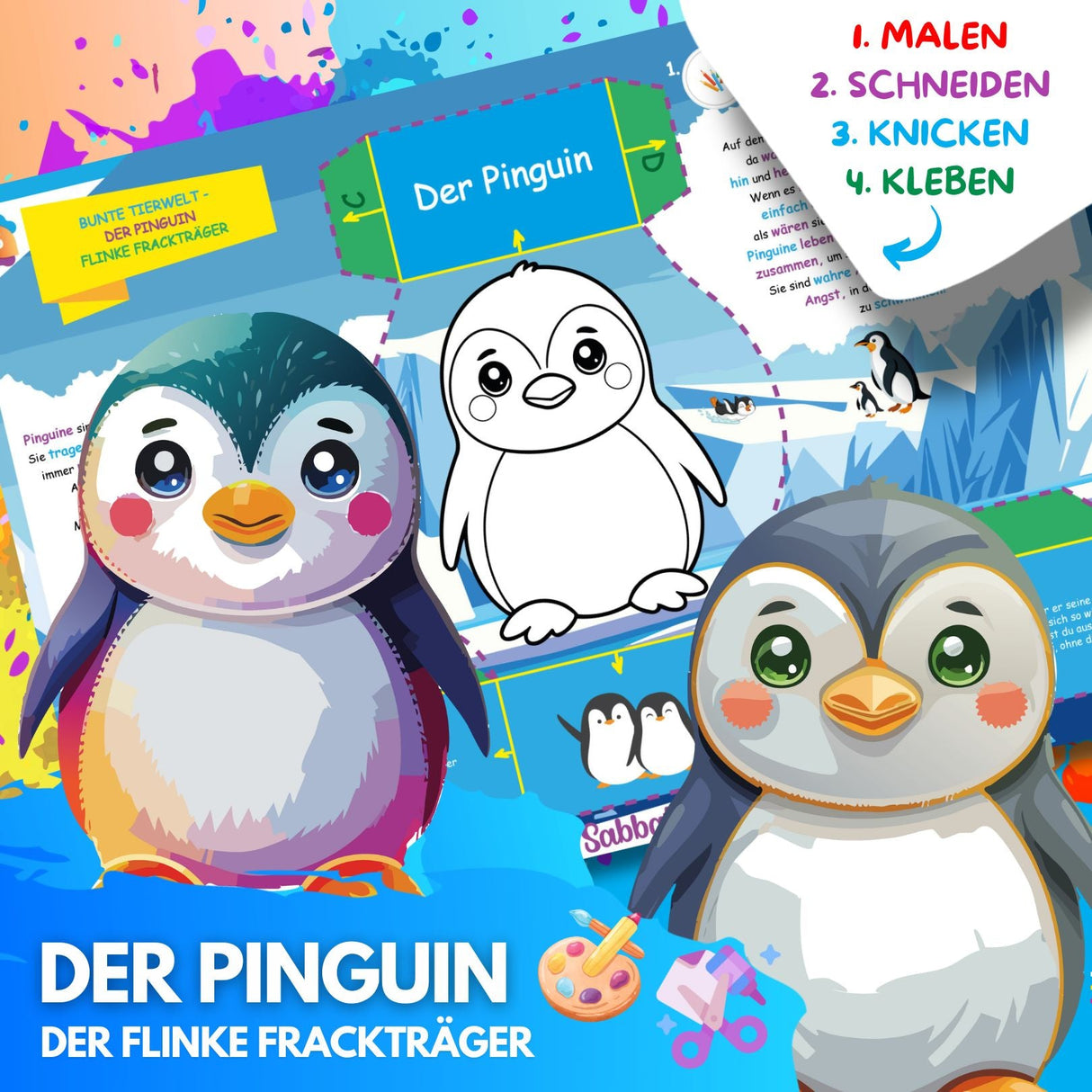 BUNTE TIERWELT - DAS XXL MAL UND BASTELSET FÜR KLEINE FORSCHER AUF KREATIVER TIER EXPEDITION - Sabbatbox