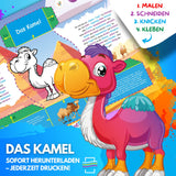 DAS KAMEL ZUM AUSMALEN & BASTELN | MIT GESCHICHTE ZUM LERNEN & SAMMELN | DOWNLOAD ZUM AUSDRUCKEN - Sabbatbox